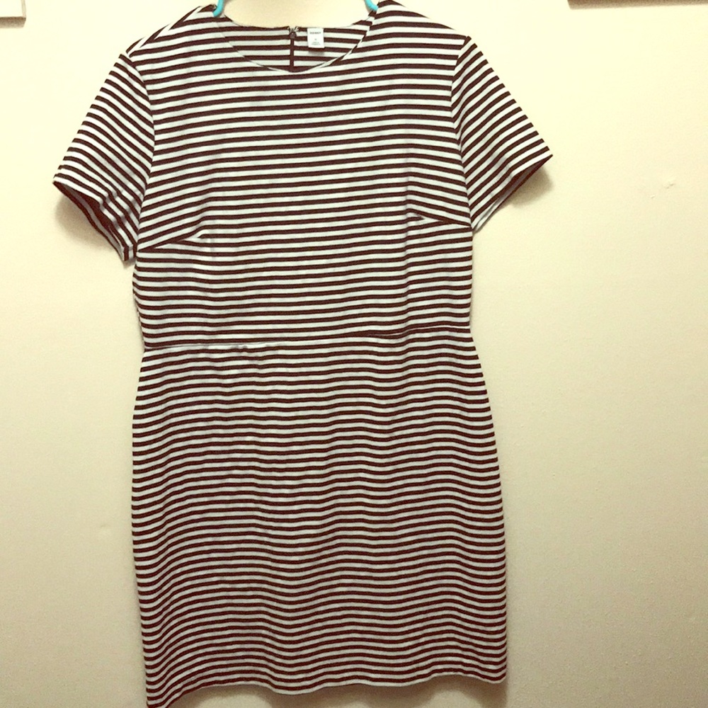 White and black stripped dress